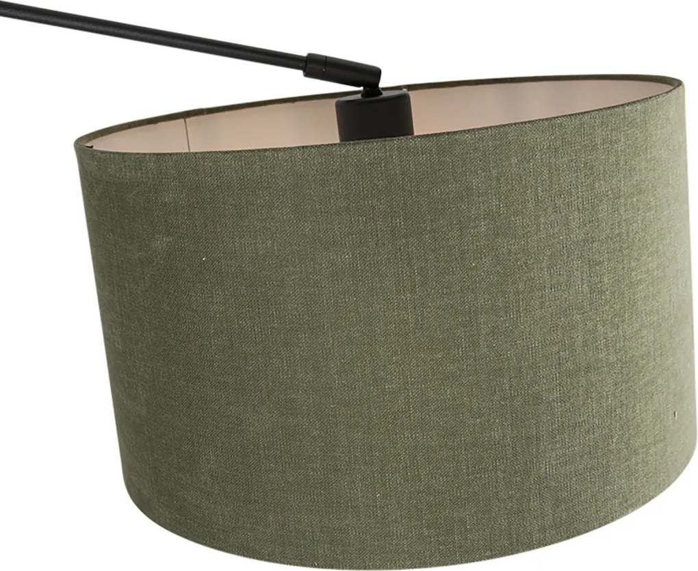 Inteligentna lampa wisząca czarna z abażurem 35 cm zielonym w komplecie z 2 żarówkami WiFi A60 - Blitz