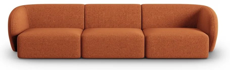 Sofa z tkaniny szenilowej w kolorze terakoty 266 cm Paolo – Milo Casa