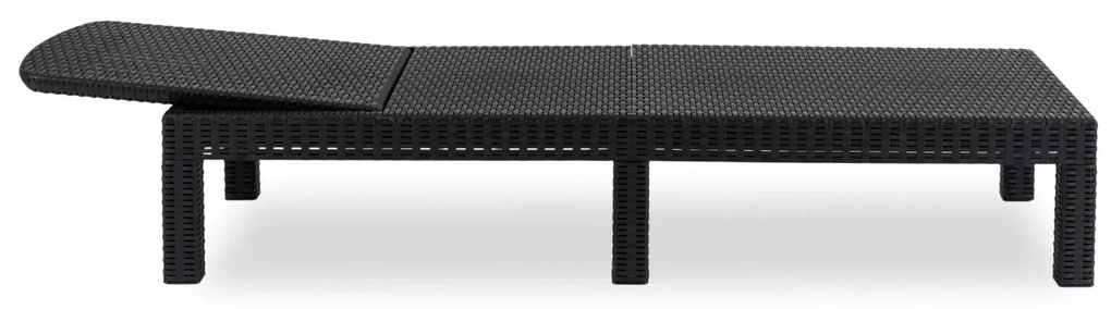 Fotel Ogrodowy Leżak LUIZJANA Technorattan Czarny/Szary