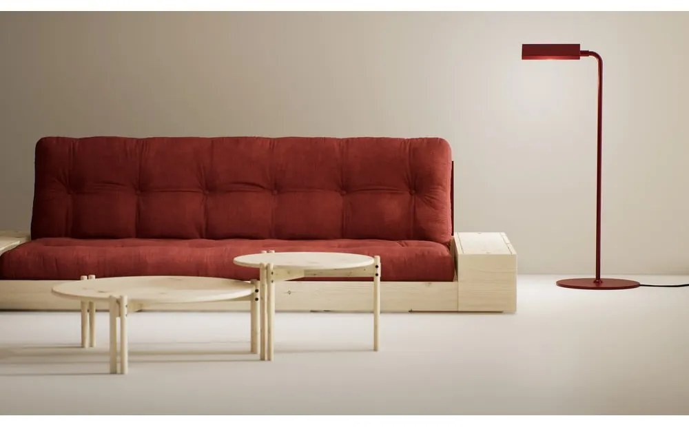 Czerwona sztruksowa rozkładana sofa 244 cm Base – Karup Design