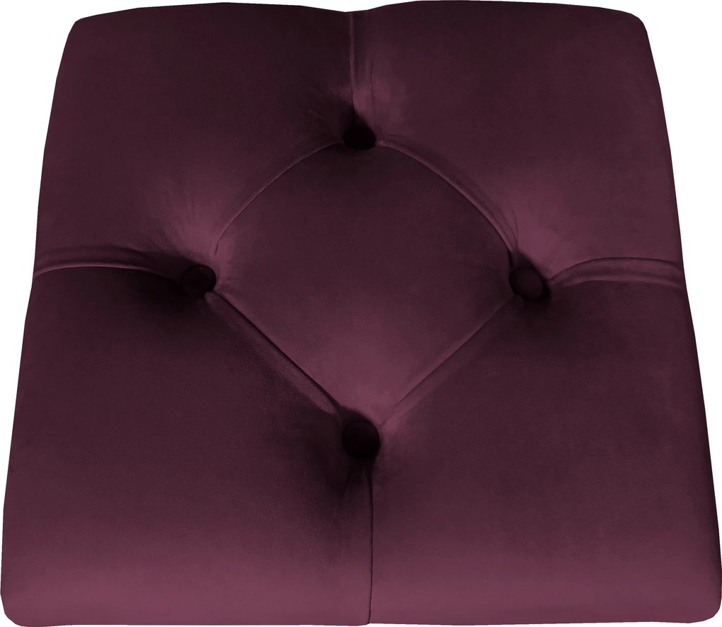 Pufa CHESTERFIELD tkanina Welur loft ławka podnóżek metal : Kolor Stelaża - Czarny , Kolor tkaniny - VELVET - MG02, Typ tkaniny - Velvet