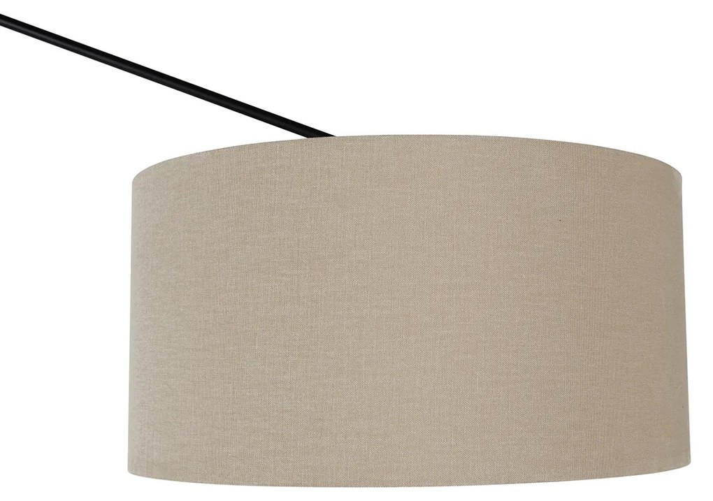 Lampa stojąca czarna z abażurem w kolorze jasnobrązowym 50 cm regulowana - EditorDesignerski Oswietlenie wewnetrzne