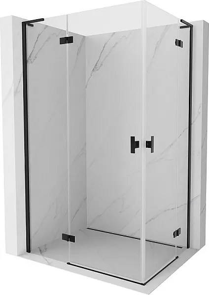 Mexen Mist-H L Duo kabina prysznicowa uchylna lewa 80 x 70 cm, transparent, czarna - 8A5L-080L-070P-70-00