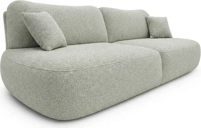 Sofa AVERIO Rozkładana Dwuosobowa Szara Boucle Japandi