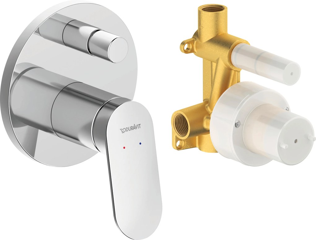 Jednouchwytowa bateria podtynkowa Duravit WaveChrom - 2 tryby wylewki - 12,5 × 16,2 × 8,9 cm