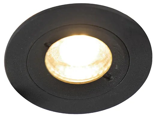 Nowoczesny inteligentny reflektor wpuszczany czarny okrągły z WiFi GU10 IP54 - Xena