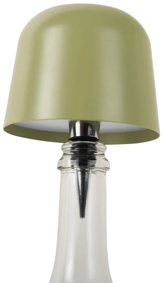 Zielona lampa stołowa LED na butelkę z metalowym kloszem (wysokość 13 cm) Cone Hat LED – Leitmotiv