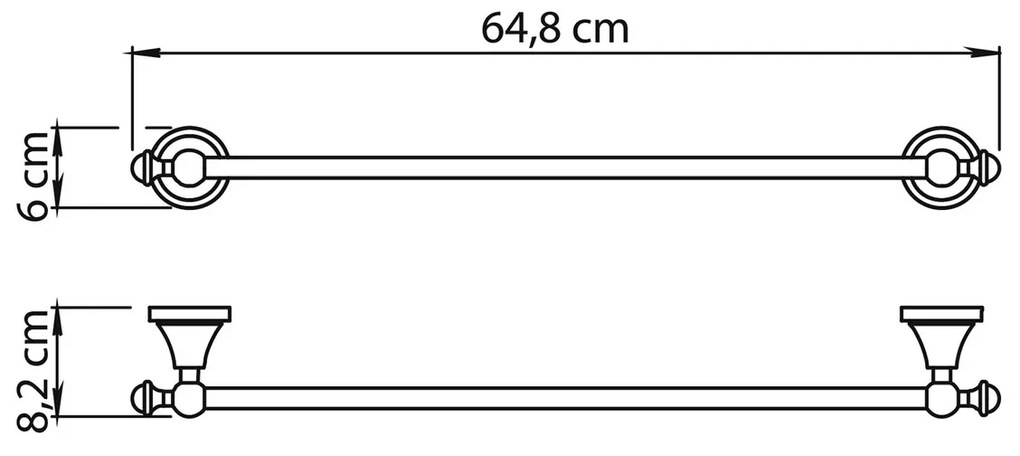 GEDY NV216013 Nevis Uchwyt na ręcznik 60 x 8,2 cm, chrom