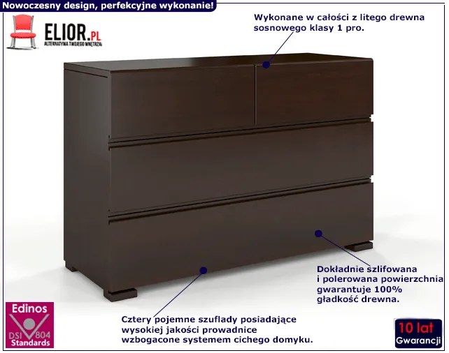Komoda drewniana z szufladami Narcyx 3S - Palisander