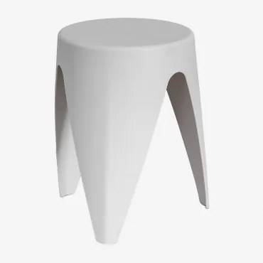 Stolik Pomocniczy Ogrodowy Okrągły Ø40 Cm Z Polipropylenu Siurana Jasnoszary - Sklum