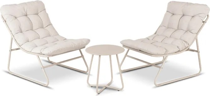 Zestaw Mebli Ogrodowych NIKEA Beżowy 2x Fotel Stolik Tarasowy Nowoczesny