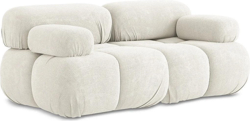 Modułowa sofa 2-osobowa - z tkaniny szenilowej - biały - LOKUA