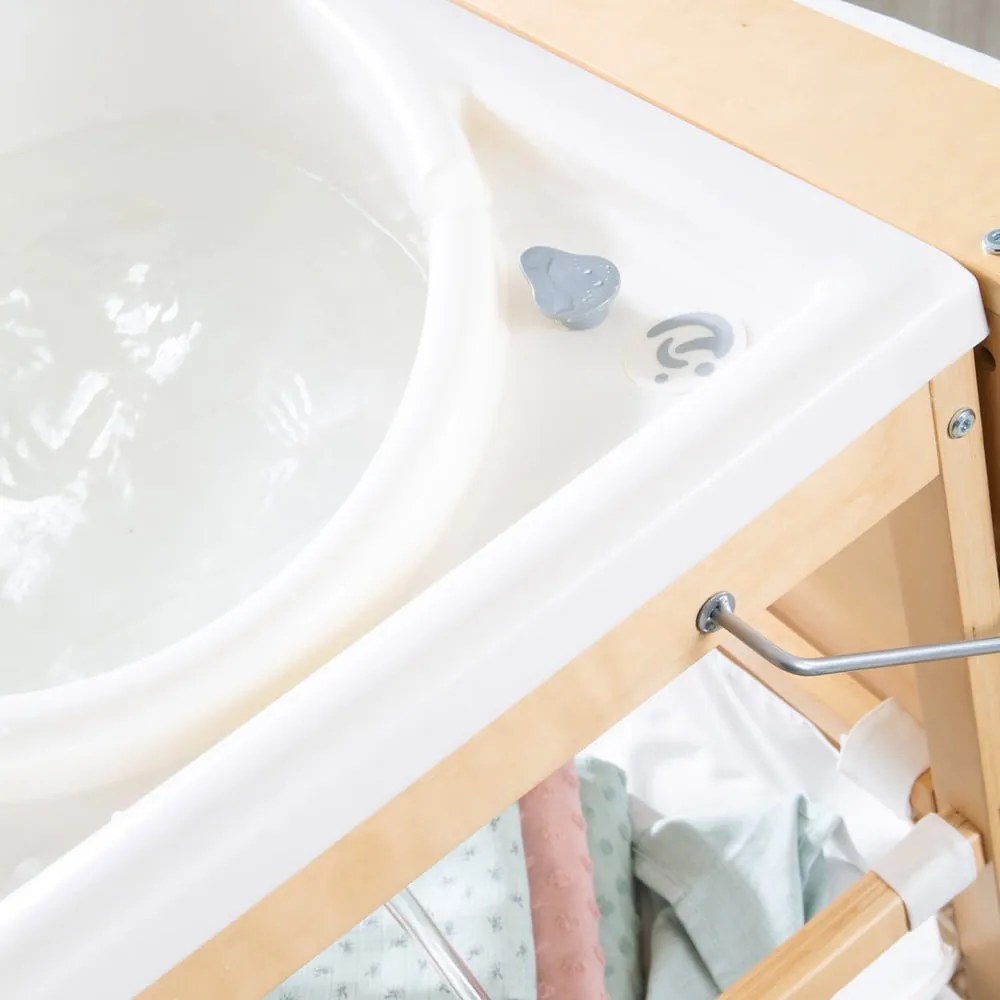 Biało-naturalny przewijak w dekorze brzozy Baby Pool – Roba