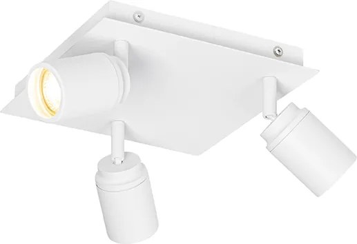 Inteligentny reflektor łazienkowy biały kwadratowy 3-punktowy IP44 z 3 Wifi GU10 50mm - Ducha