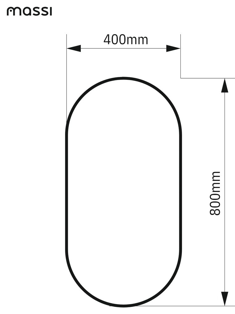 Lustro owalne bez podświetlenia symetryczne bezramowe PLATAN | Różne rozmiary | Różne kolory szkła : Kolor - Srebro, Rozmiar - 40 x 80 cm