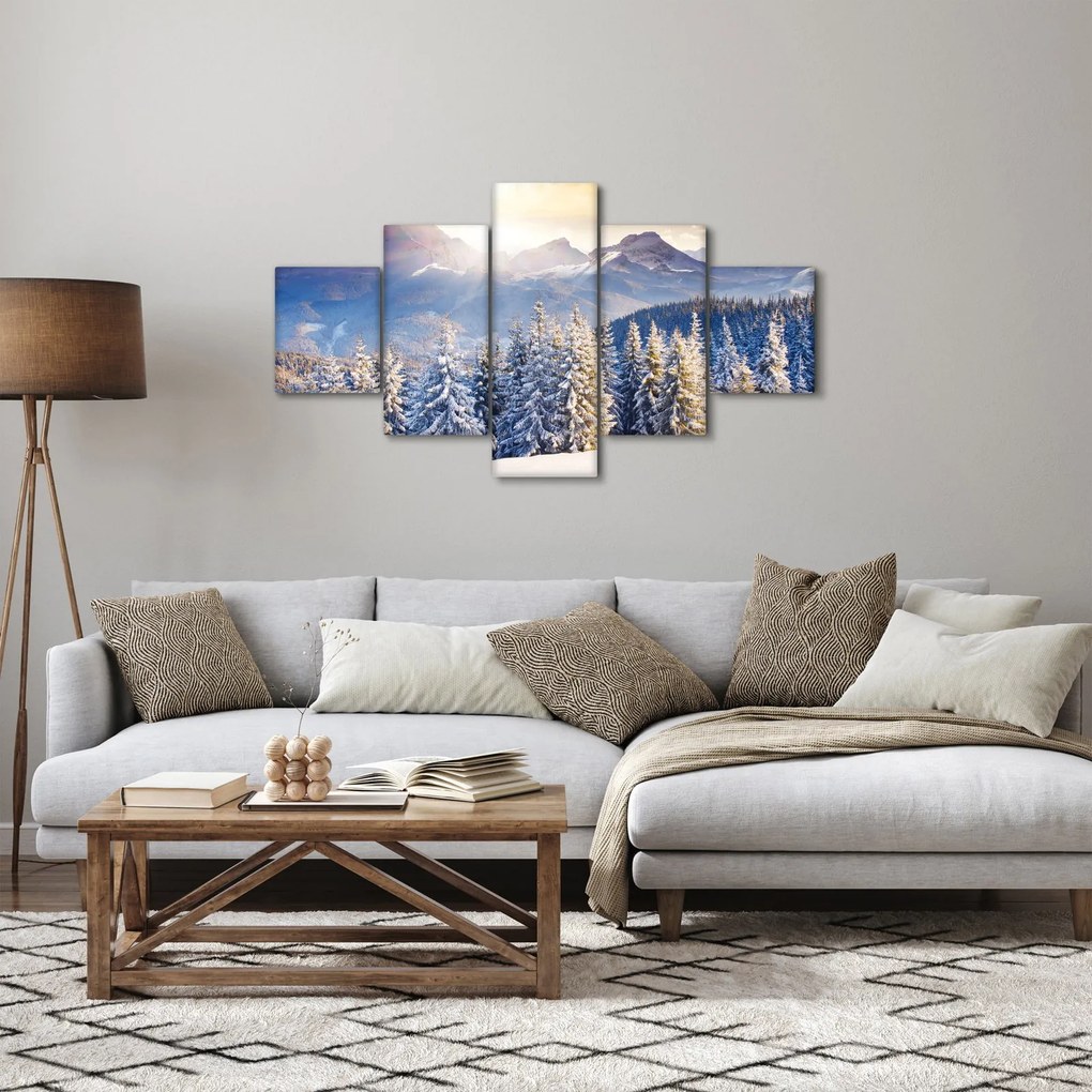 Obraz - Krajobraz górski zimą (125x70 cm)