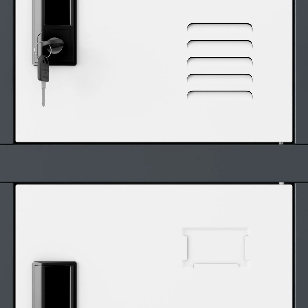 Skrytkowa szafa socjalna KAROL, 900 x 1850 x 400 mm, antracytowo-biała