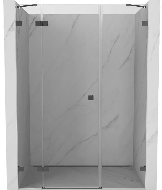 Mexen Lunar drzwi prysznicowe uchylne lewe 140 cm, transparent, gun metal - 834S-140-050-95-00-L