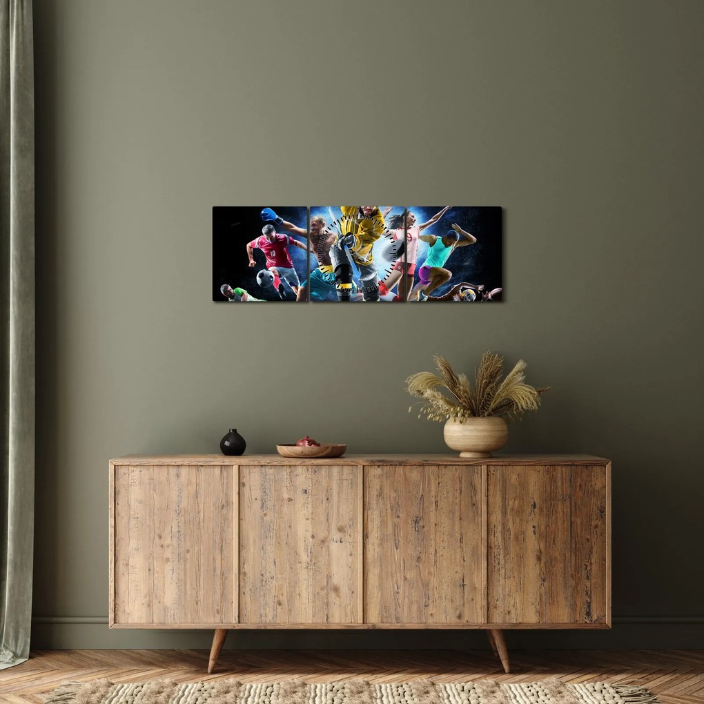 Obraz - Sport (z zegarem) (90x30 cm)