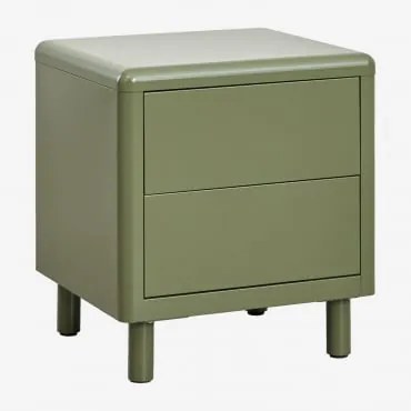 Zestaw 2 Stalowych Stolików Nocnych Michigan Intensywny Verde Olive - Sklum