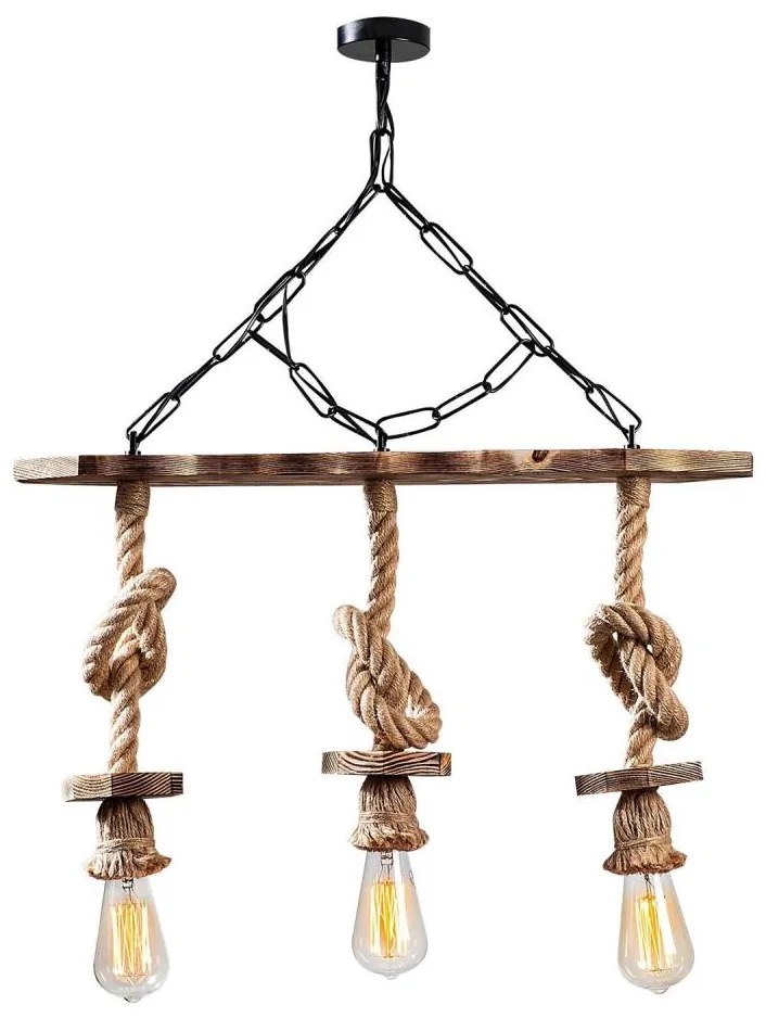 Żyrandol na łańcuchu EREBOS 3xE27/40W/230V brązowy