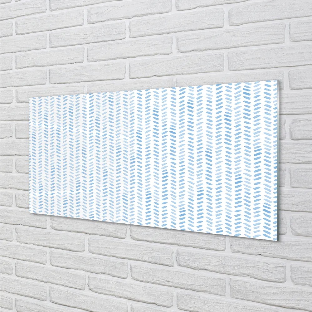 Szkło do Kuchni na Ścianę Niebieska Jodełka