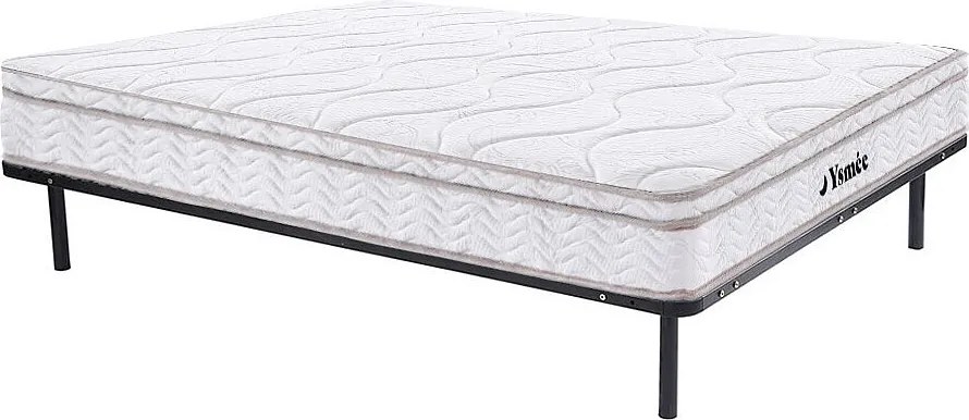 Komplet stelaż z listewkami + materac na sprężynach 3 strefy i pamięć kształtu ciała WOLKENTANZ marki YSMÉE - 140 x 190 cm