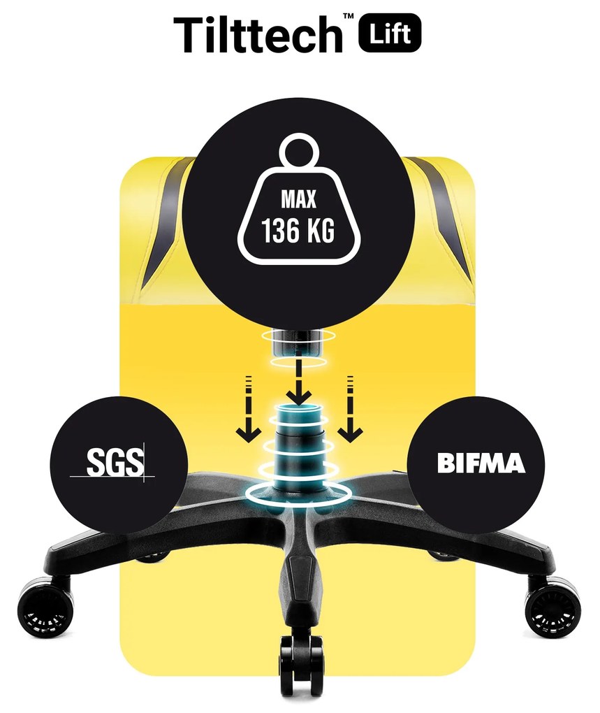 Fotel gamingowy Diablo X-One 2.0 Normal Size, Electric Yellow