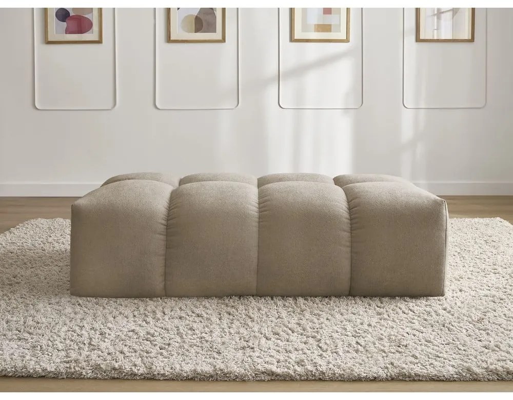 Szarobrązowy podnóżek z materiału bouclé Everest – Bobochic Paris