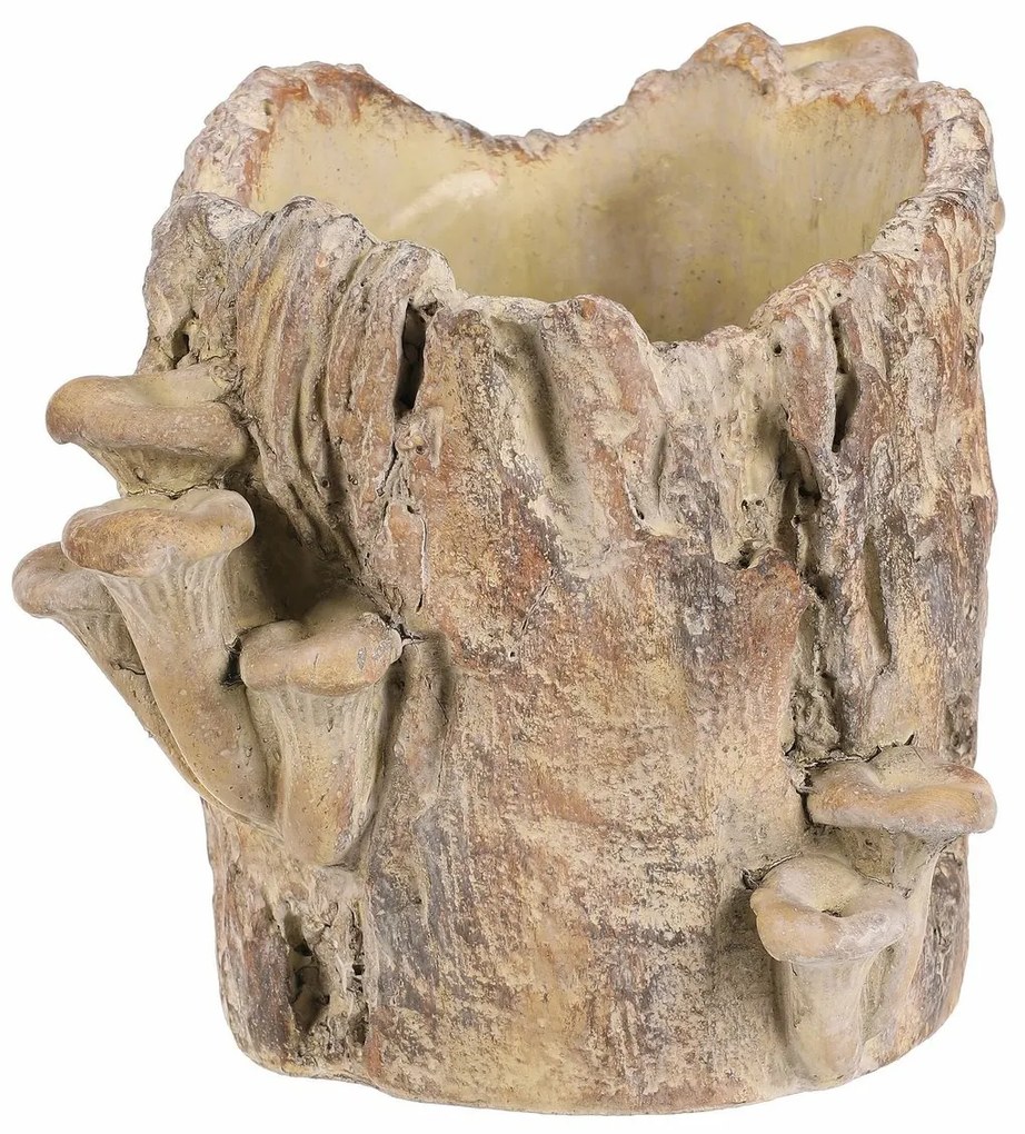 Obudowa betonowa - pień z grzybami, 20 x 18 x 18cm