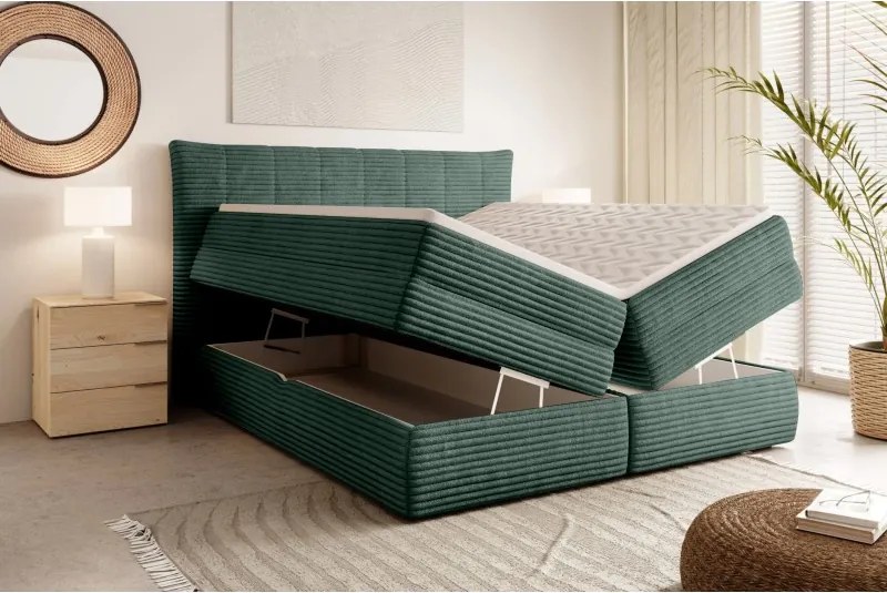 Łóżko Kontynentalne AMBER 140 Box spring 2 x pojemnik WERSAL