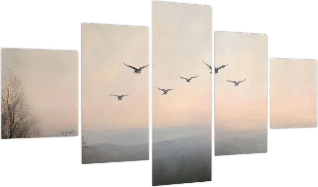 Obraz - Stado ptaków (125x70 cm)