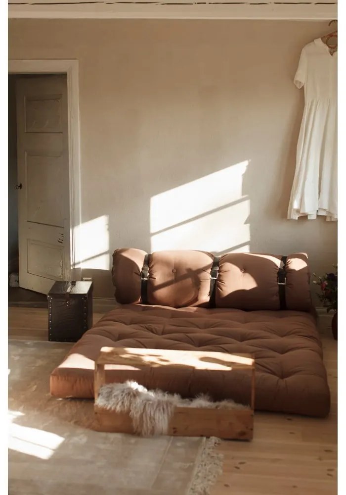 Sofa rozkładana z zielonym obiciem Karup Design Buckle Up Green
