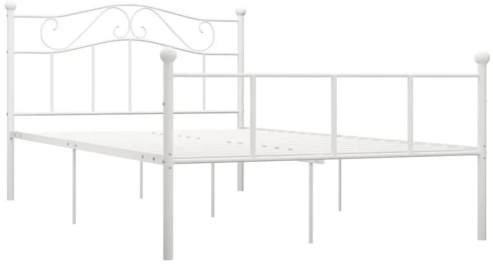 Białe minimalistyczne łóżko z metalu 140x200 cm P9-D84
