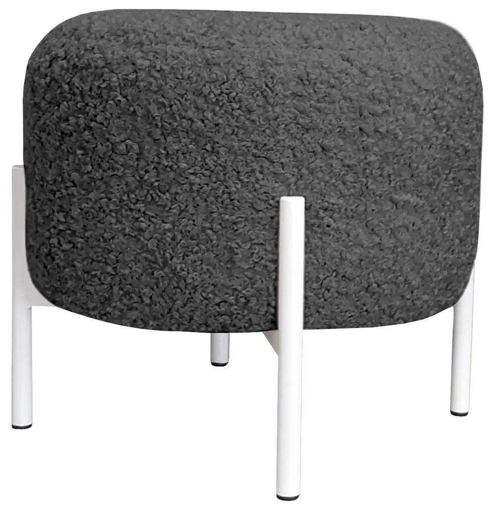 Pufa OLA LOFT ławka podnóżek metal biały Rolf7