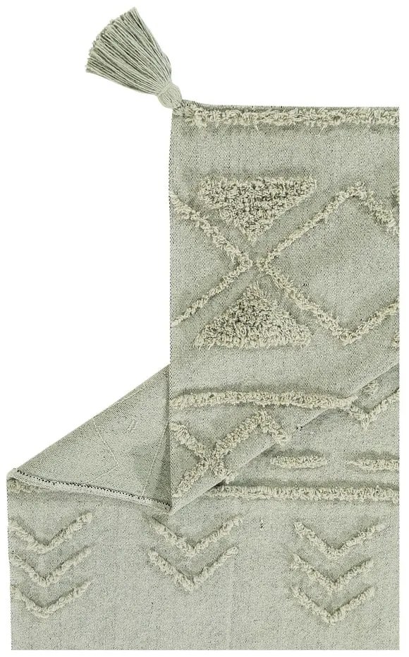 Jasnozielony bawełniany dywan tkany ręcznie odpowiedni do prania 140x200 cm Tribu Olive – Lorena Canals
