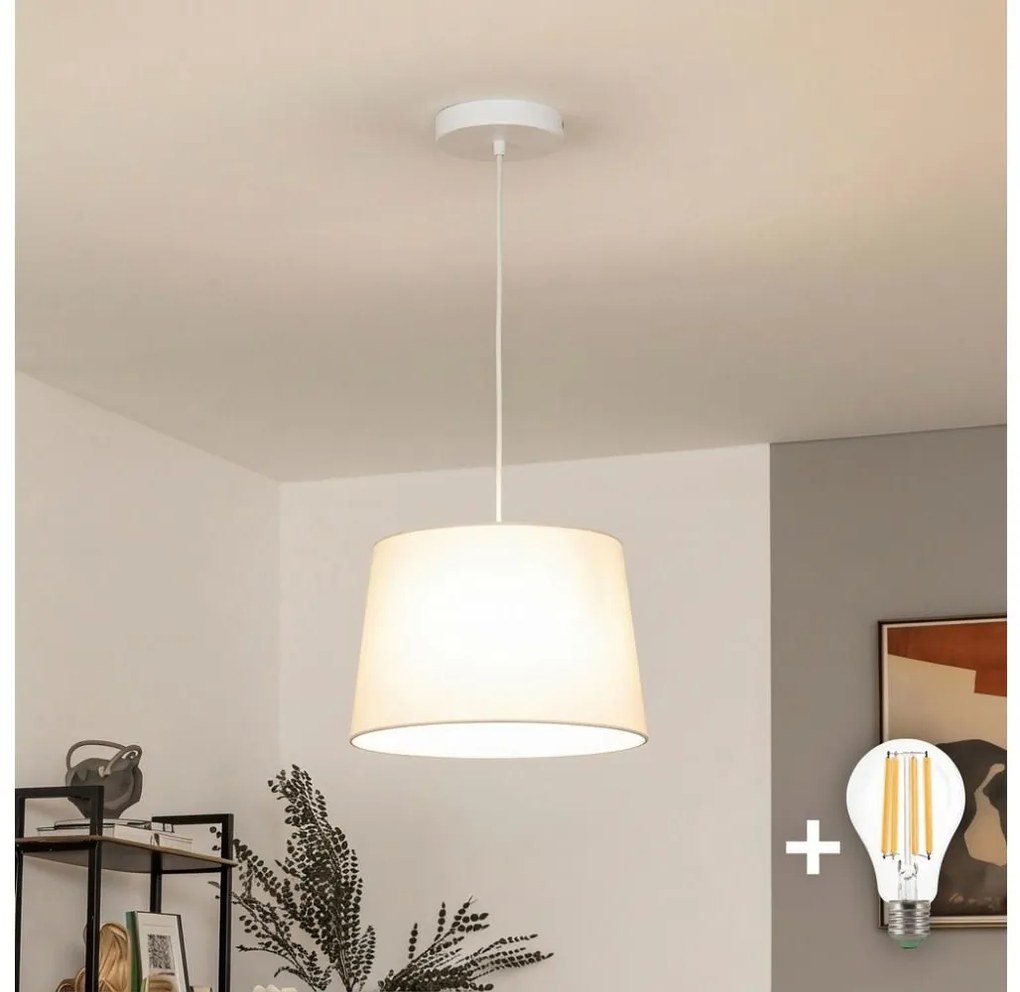 Brilagi - LED lampa wisząca na lince CERIA 1xE27/40W/230V Ø 30 cm beżowa