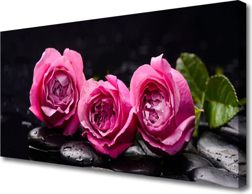 Obraz canvas Harmonia Róż i Kamieni Zen