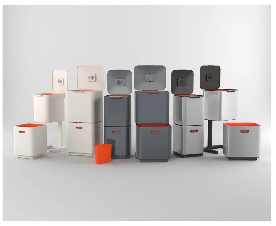 Stalowy kosz na śmieci do segregacji odpadów 40 l Totem Compact – Joseph Joseph