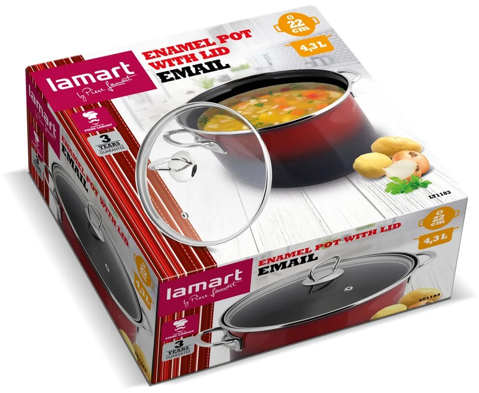 Lamart LT1183 garnek emalia Email, 22  cm