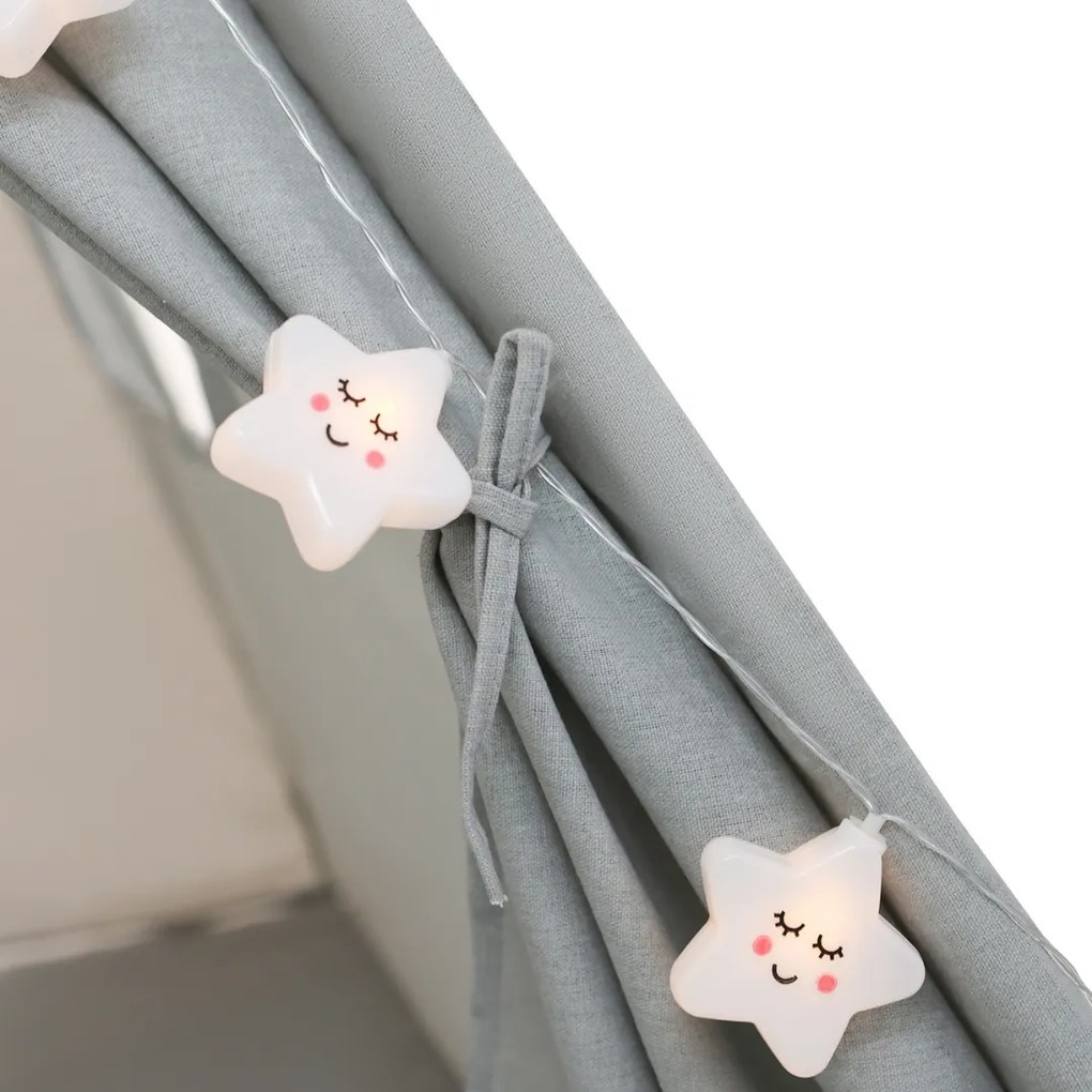 Namiot tipi JULIUS, 120x120x160cm, szara/niebieska Jurhan