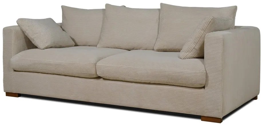 Beżowa sztruksowa sofa 220 cm Comfy – Scandic