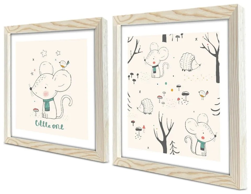 Obrazki dziecięce zestaw 2 szt. 33x68 cm Little One – Wallity