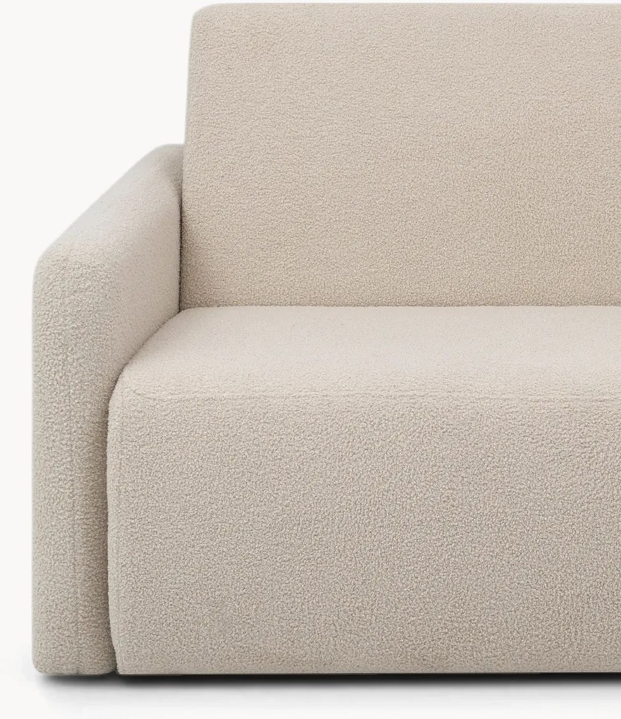 Sofa rozkładana Nido trzyosobowa 140 cm z pojemnikiem - jasny beżowy boucle Quelle 03