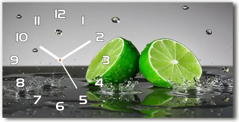 Zegar ścienny szklany Limonka w wodzie
