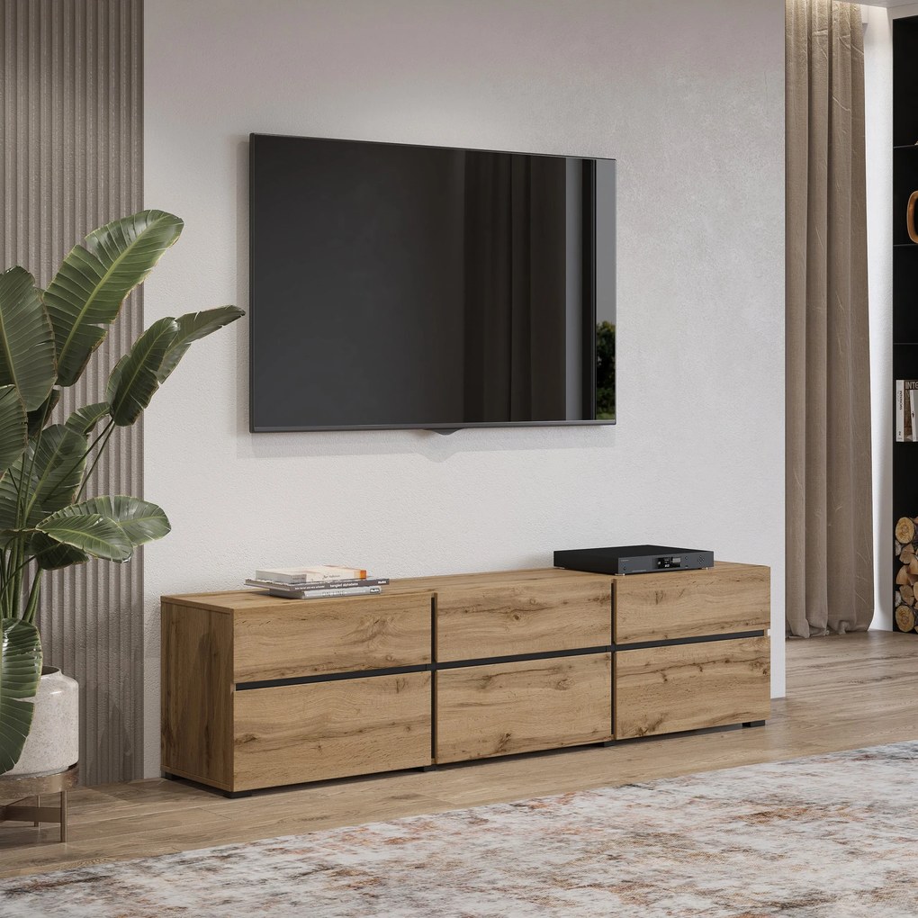 Szafka RTV INCROCIO - Dąb wotan / 180 cm