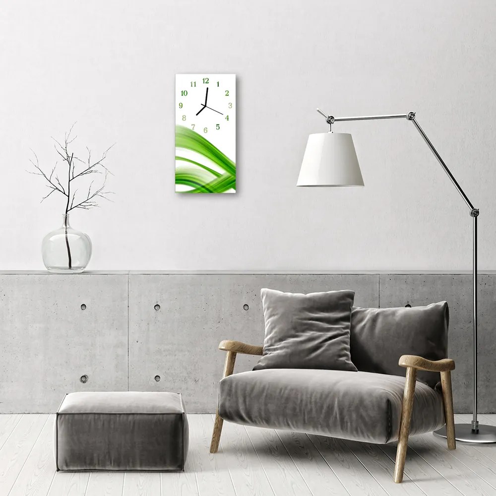 Zegar Szklany Pionowy Abstrakcja Grafika zielony