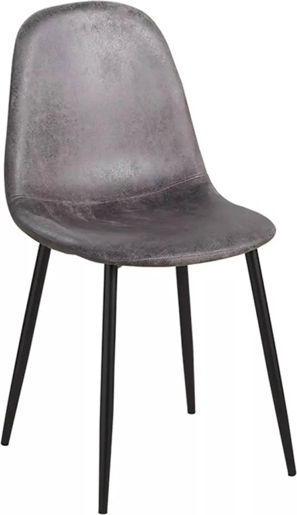 Zestaw 4 Krzese Black Teok Ekoskóra