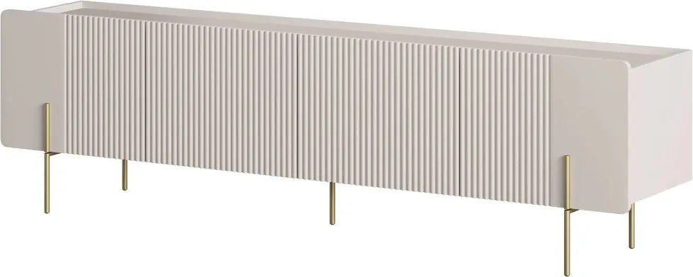 Szafka RTV Malmi 200 cm - kaszmir / złote nóżki