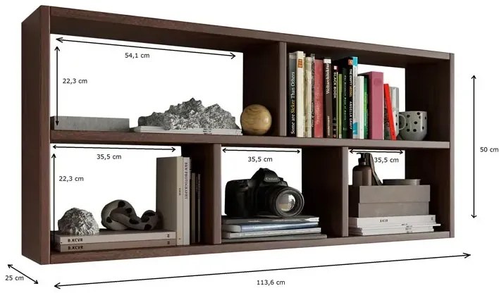 Nowoczesna nadstawka na biurko wenge T5-E17